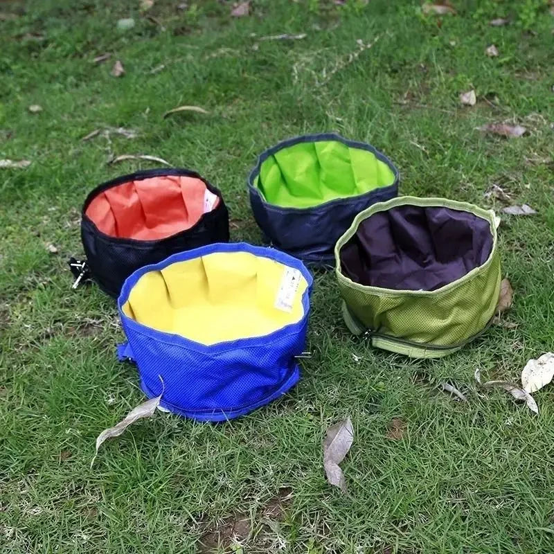 Foldable Dog Travel Bowl With Food Storage