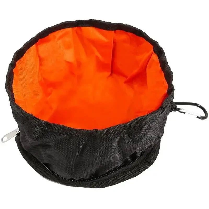 Foldable Dog Travel Bowl With Food Storage