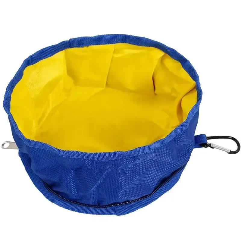 Foldable Dog Travel Bowl With Food Storage