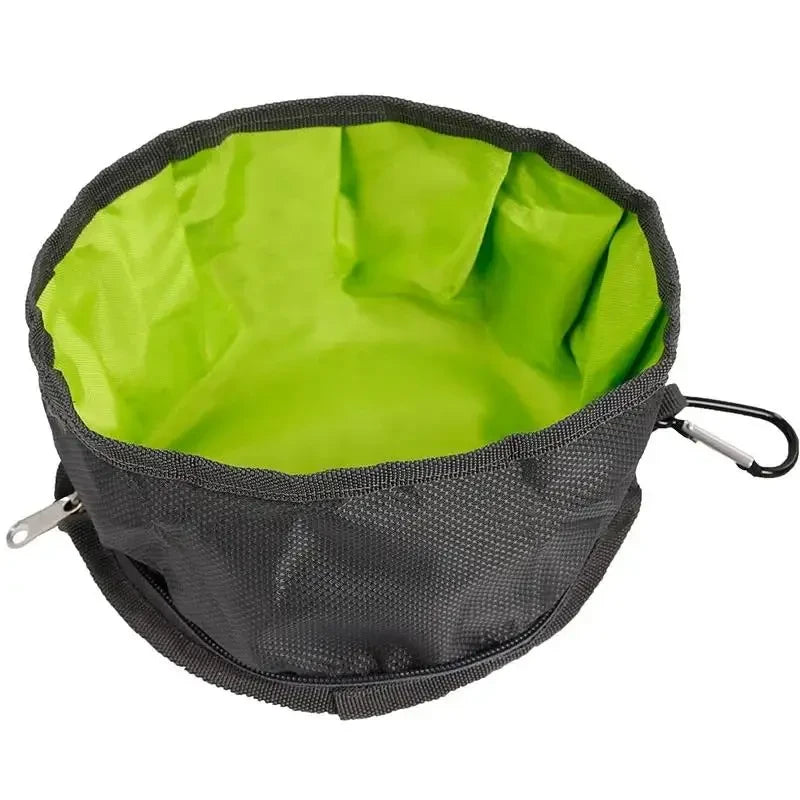 Foldable Dog Travel Bowl With Food Storage