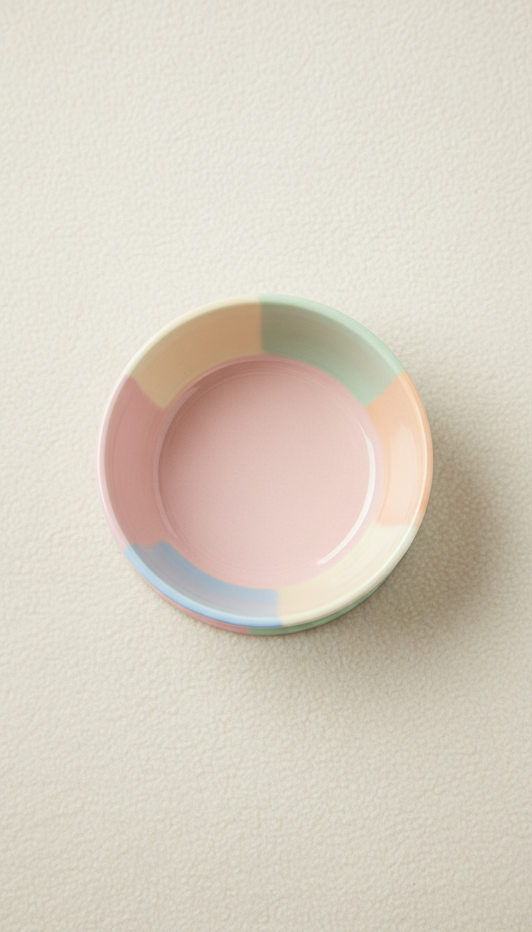Plato de cerámica color pastel