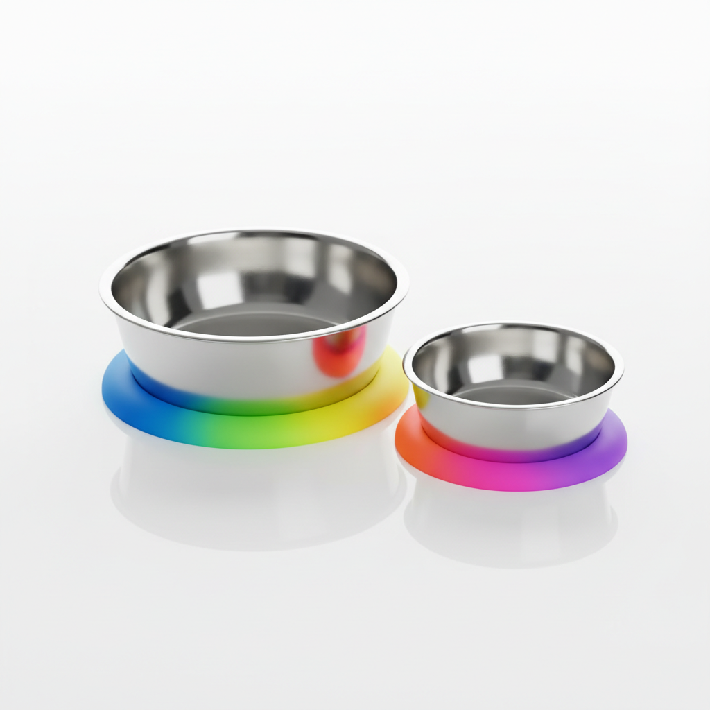 Comedero moderno de acero inoxidable para mascotas